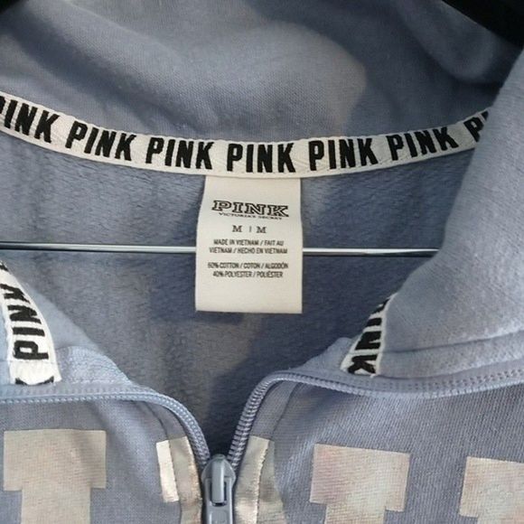 PINK Victorias Secret Blue Quarter Zip Sweater - Picture 3 of 6